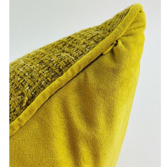 Rodeo Home Throw Pillow Yellow Gold Mustard Chenille Texture Down Feather Filled - Picture 9 of 13